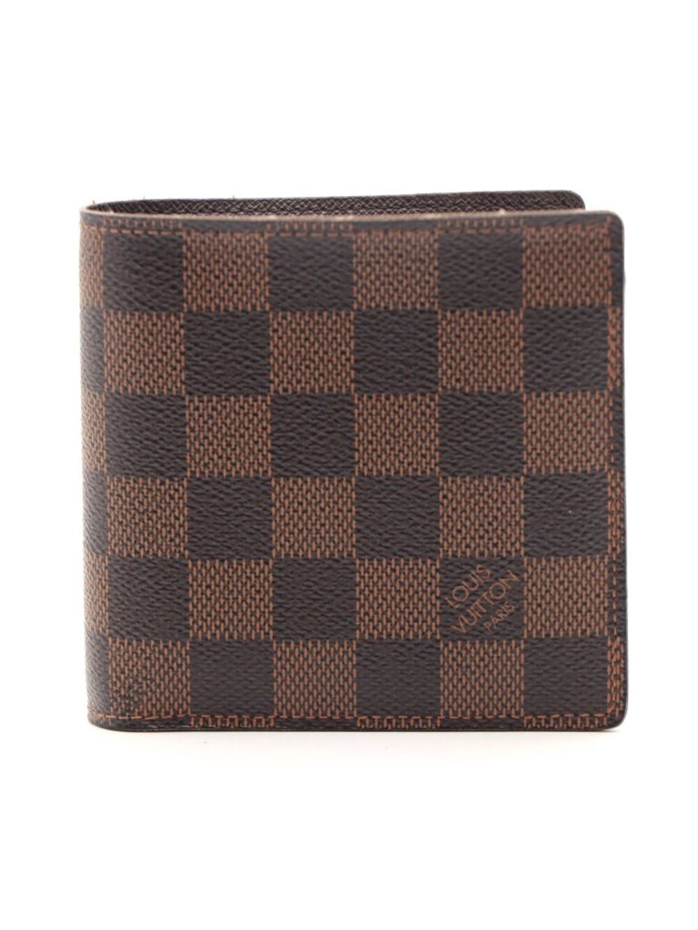 Louis Vuitton Portefeuille Marco Damier Bifold Wallet Leather Brown